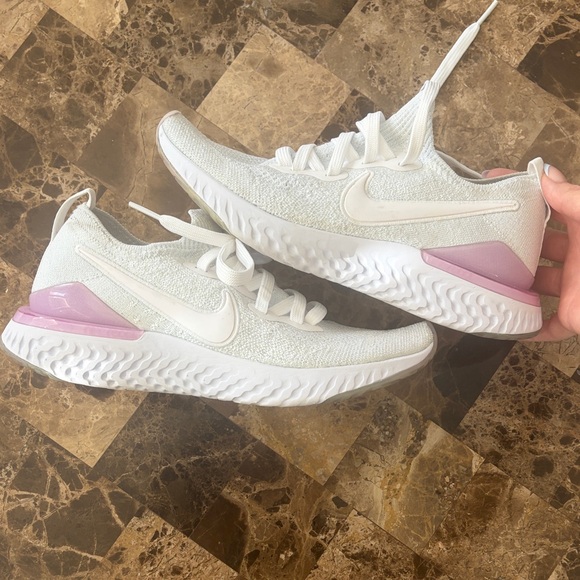 Nike Shoes - Nike Women's Epic React White and Purple Sneakers